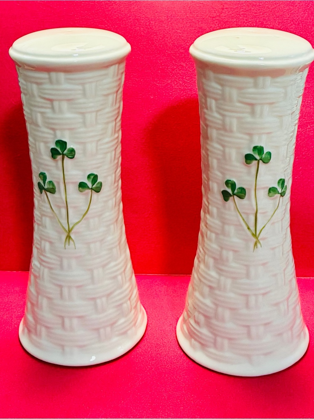 Belleek Basketweave Shakers